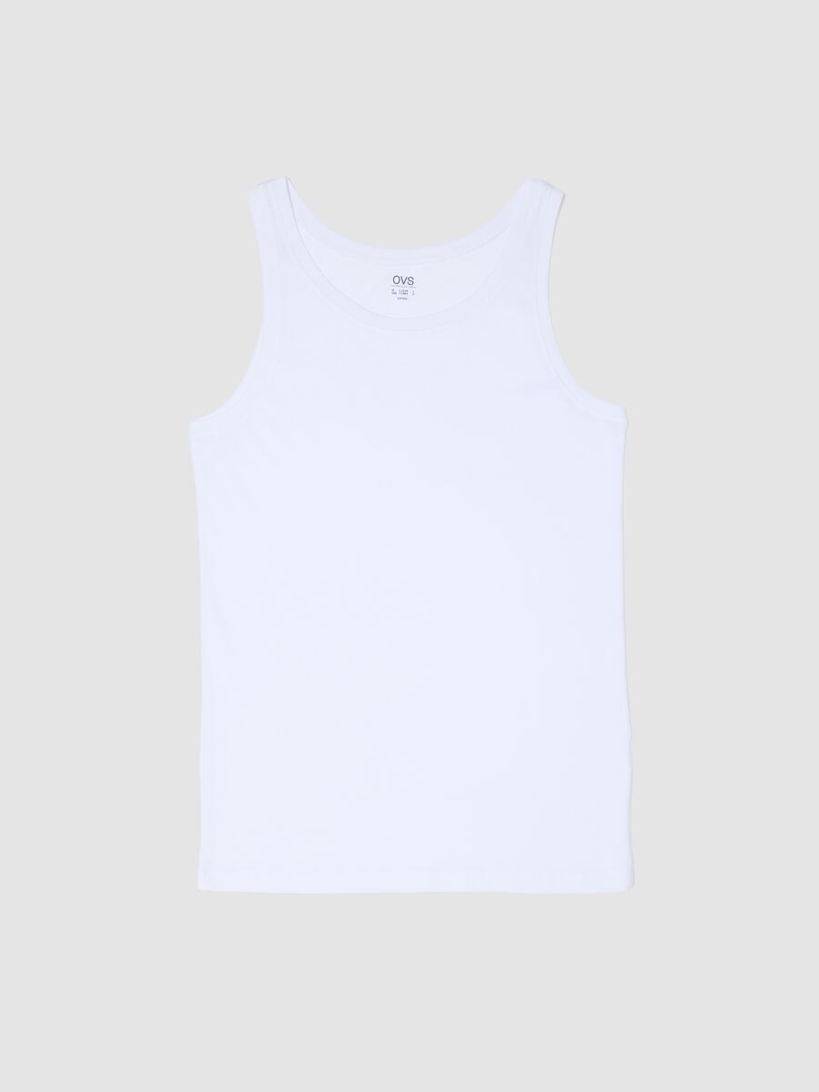 White Supima cotton vest top, regular fit_4