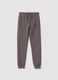 Grey organic cotton fleece joggers, regular fit_0
