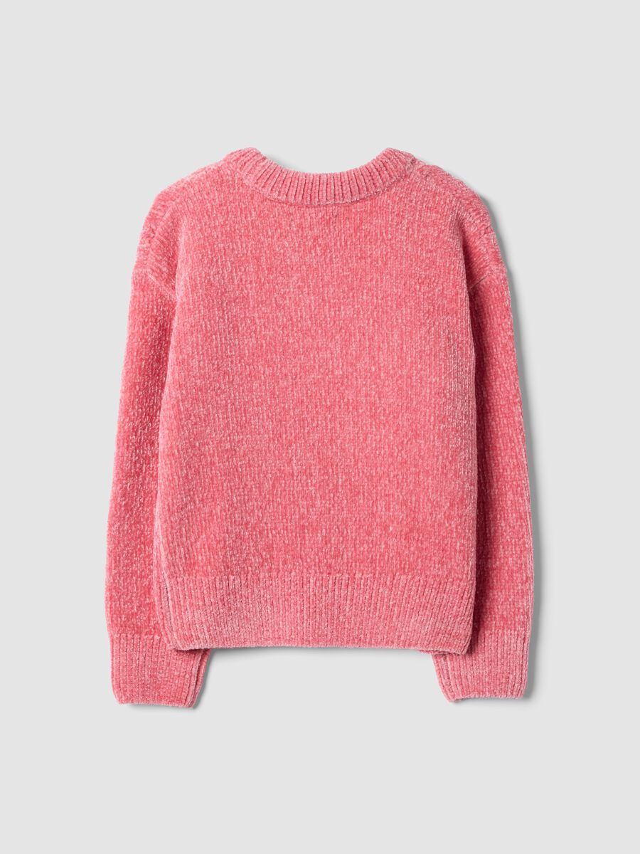 Pink crew-neck cable-knit jumper, regular fit_1