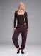 Body marrone in tessuto elasticizzato traspirante con scollo ampio ALTAVIA STUDIO_0