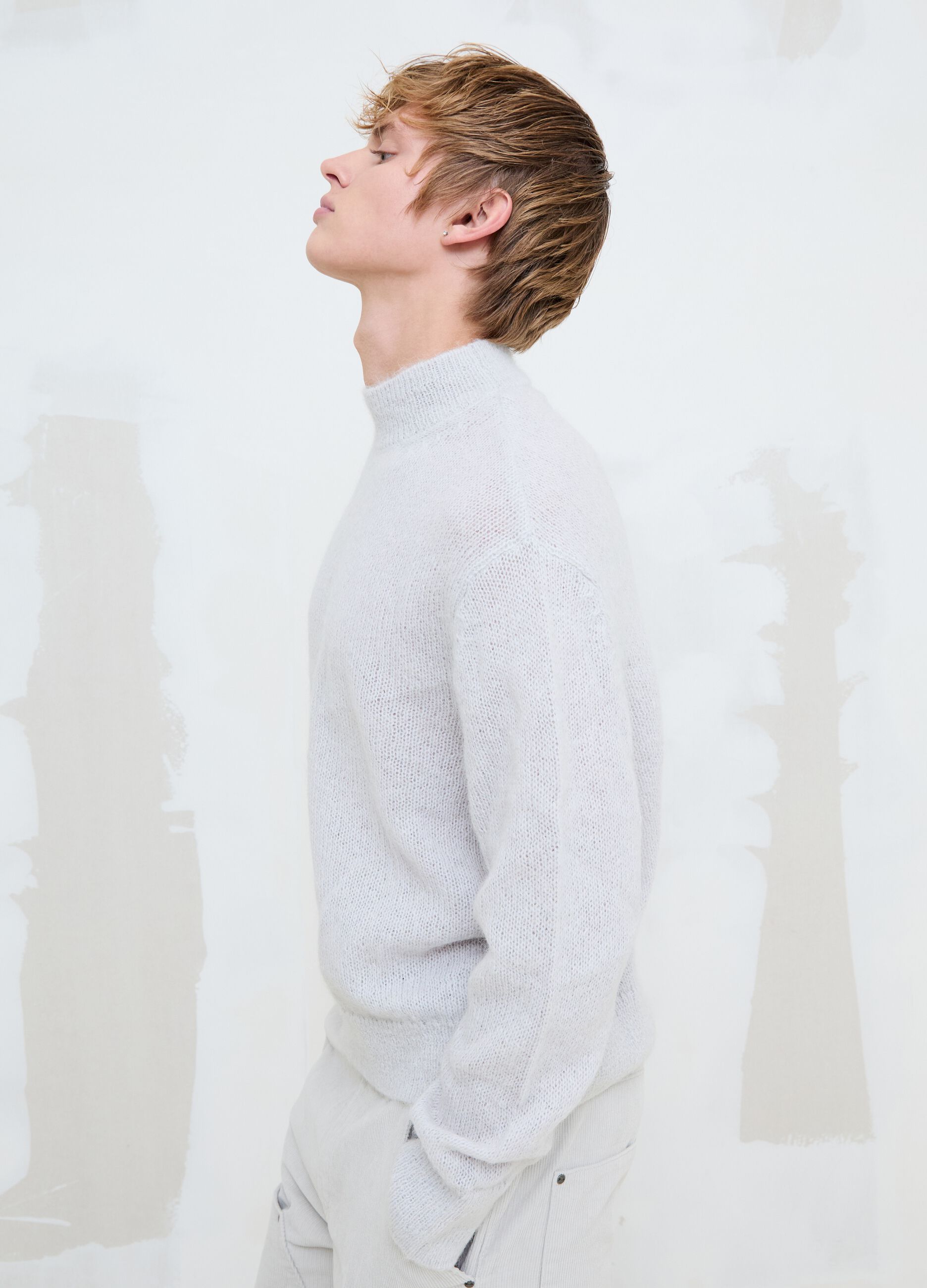 Mohair Crew Neck in Light Beige