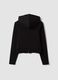Black full-zip pure cotton hoodie, fitted_6