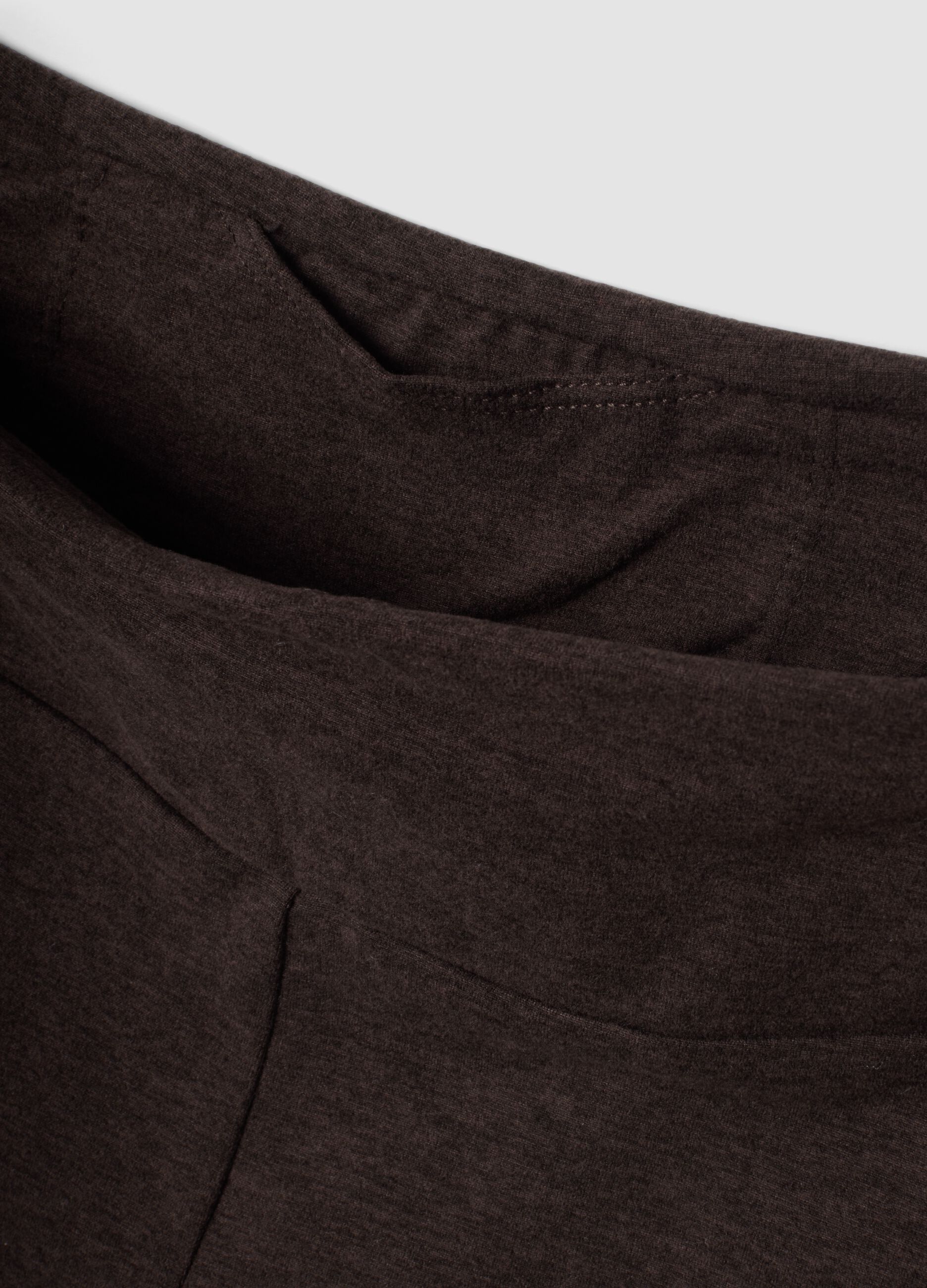 Brown flared leggings in stretch fabric