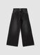 Girls&rsquo; black wide-leg jeans in pure cotton_0