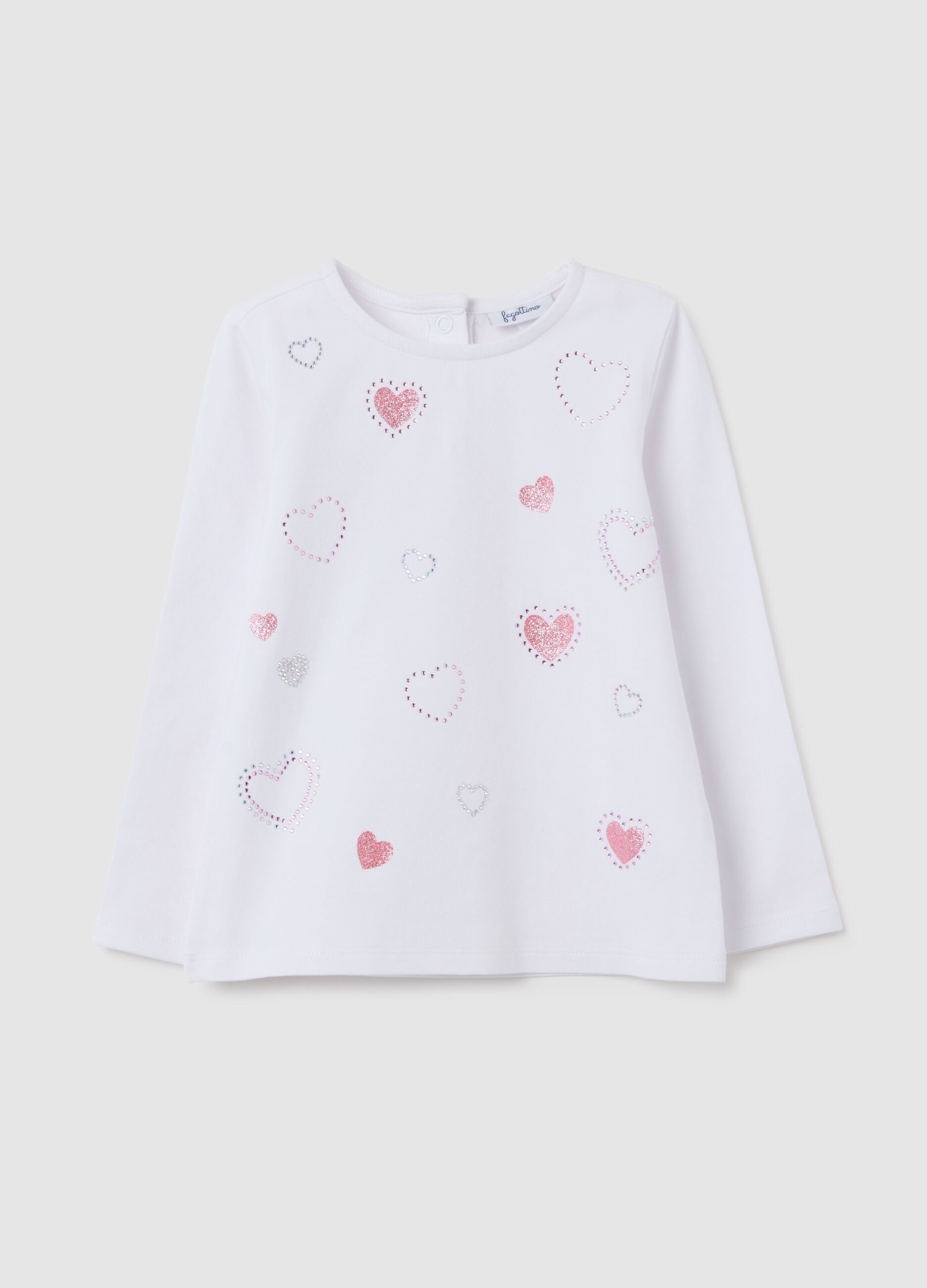 Girls' white cotton top regular fit
