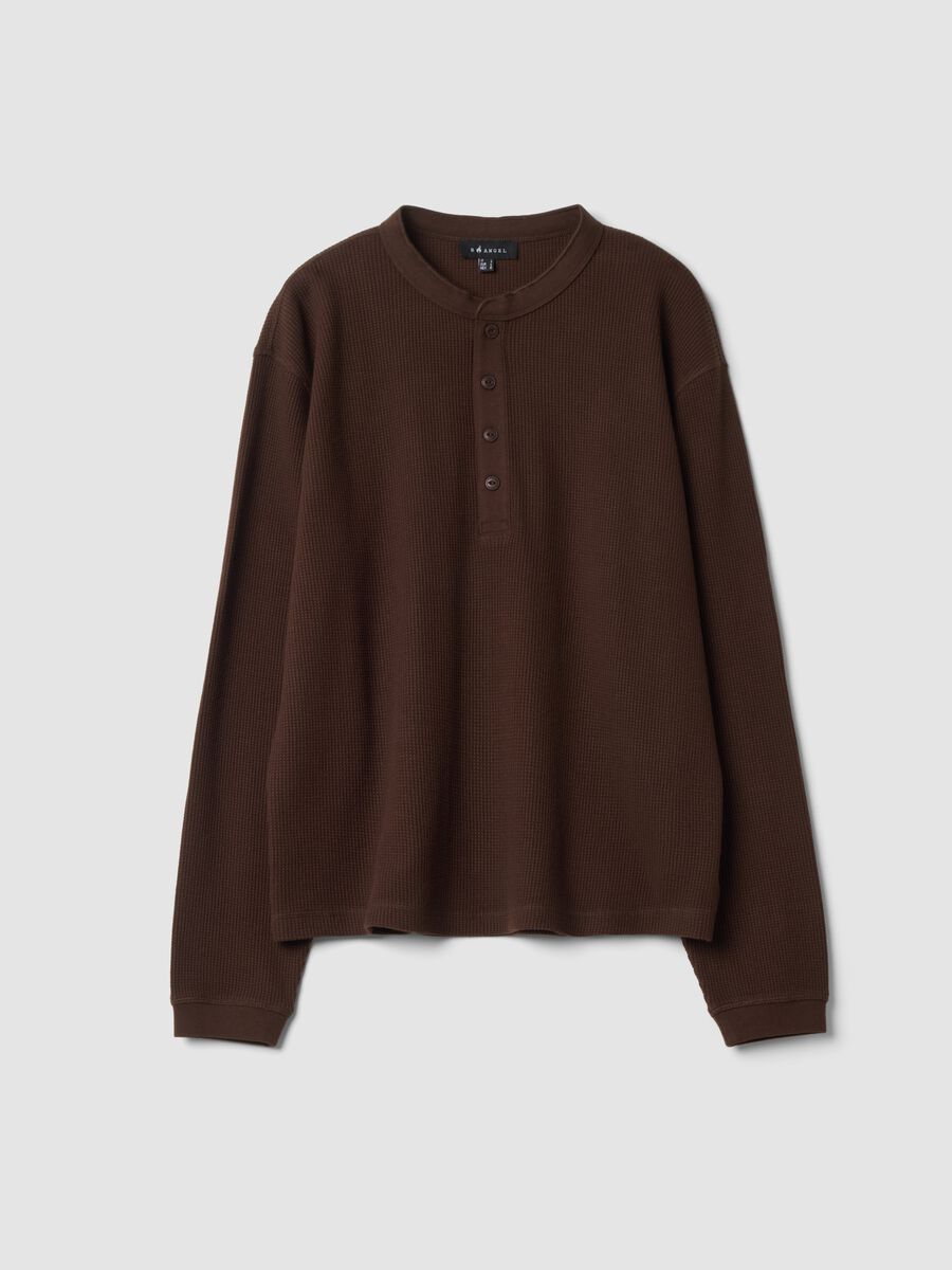 Maglia marrone chiaro girocollo in puro cotone over fit_4