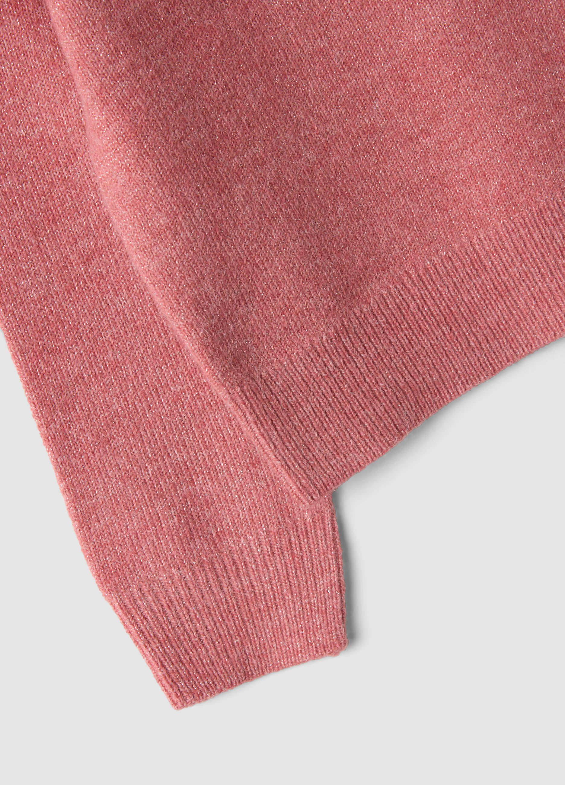 Pink stretch crew-neck jumper