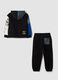 Tuta blu in puro cotone con cappuccio e stampa Batman_1
