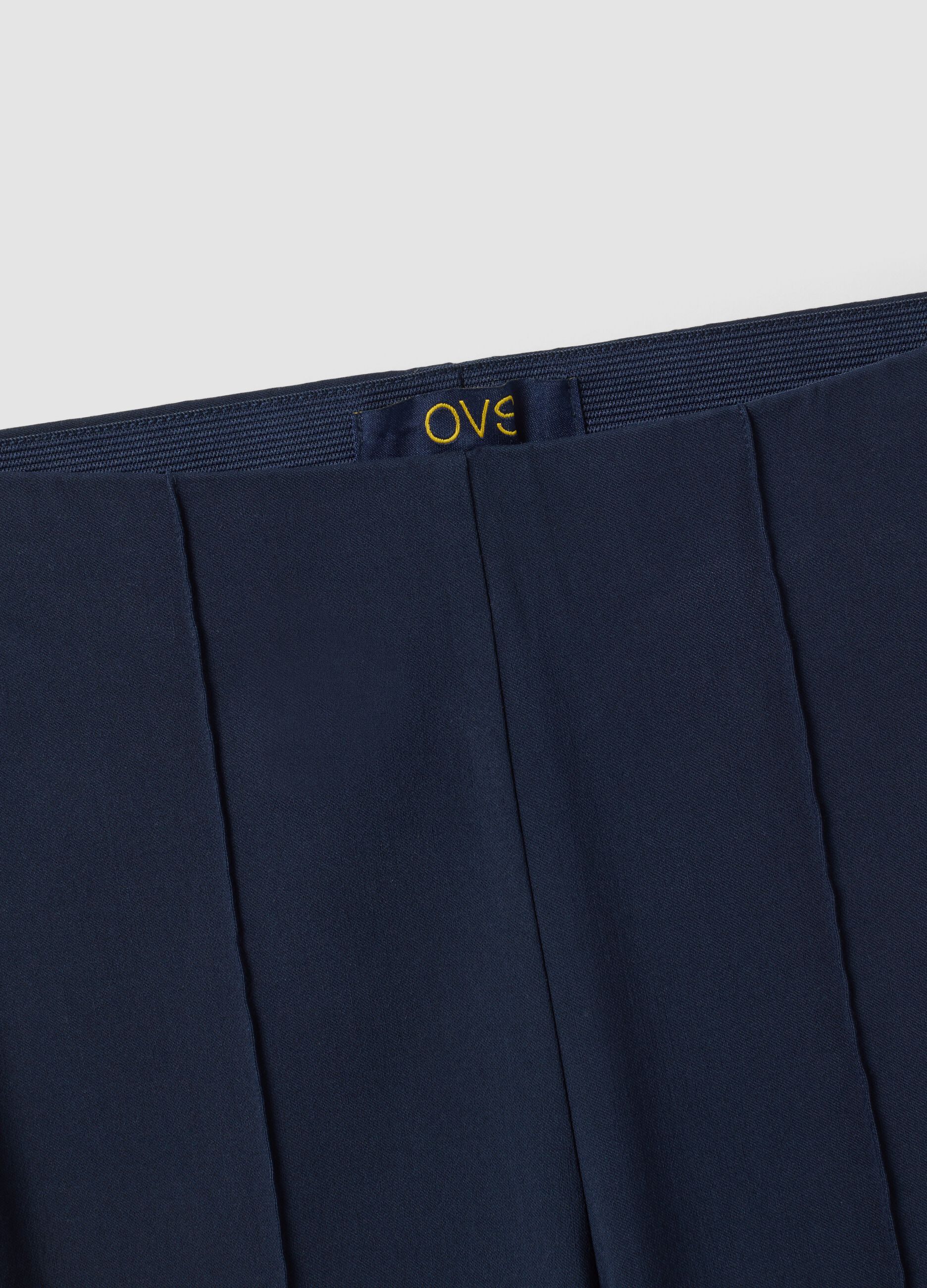 Blue slim-fit stretch viscose leggings