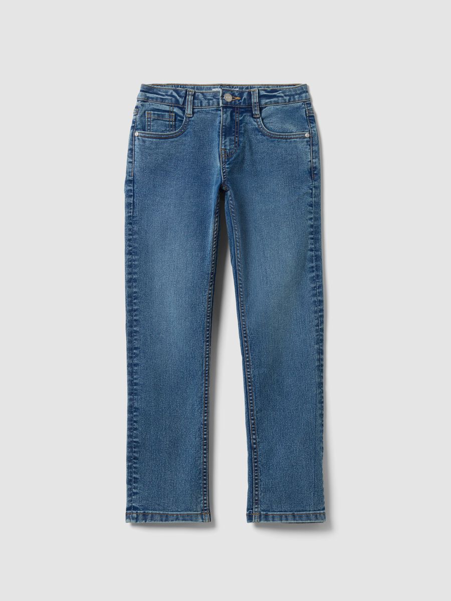 Boys&rsquo; regular-fit blue stretch cotton jeans_3