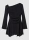 Black stretch dress with flared skirt_2