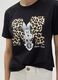 Black pure cotton regular fit t-shirt with Minnie and leopard print_2