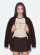 Brown stretch-fabric cardigan with deep V-neckline_0