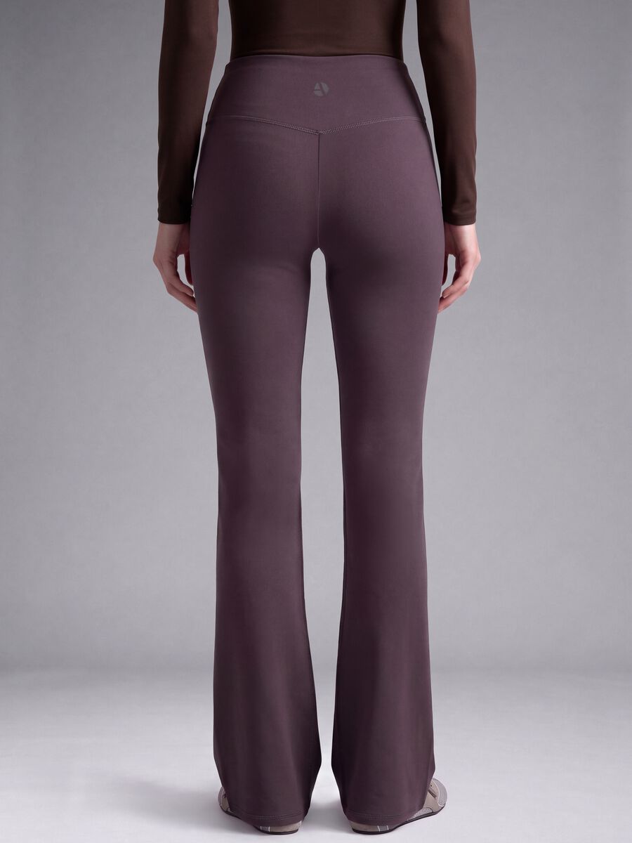 Purple flared leggings in breathable stretch fabric ALTAVIA STUDIO_3