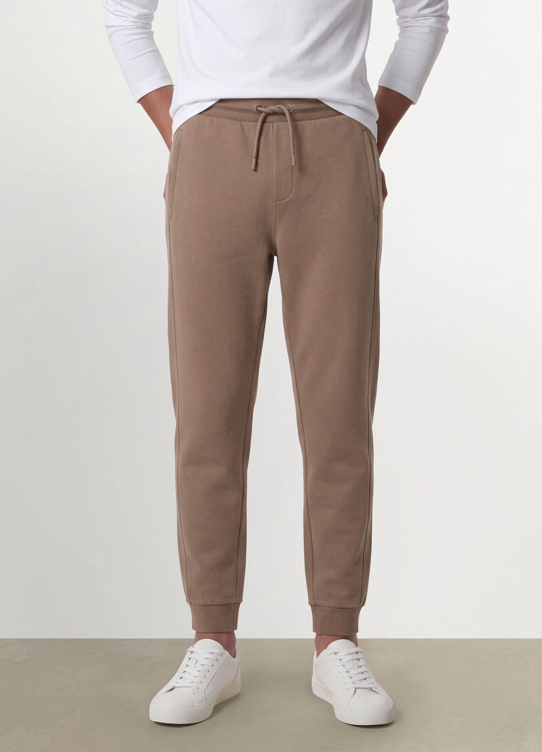 Beige organic cotton joggers
