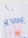 White pure cotton T-shirt with floral print, regular fit_5