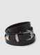 Black genuine leather belt with engraved buckle_2