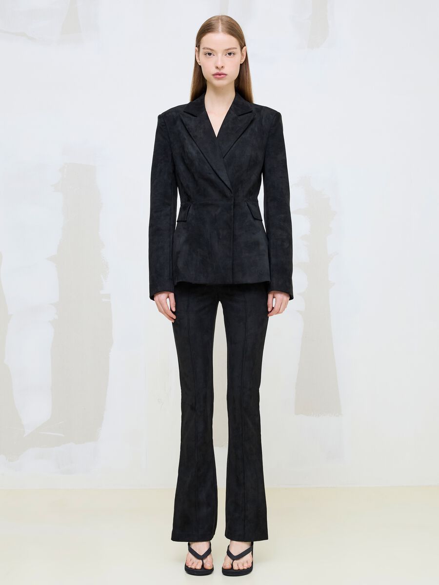 Faux Suede Formal Slim-Fit Trousers_5
