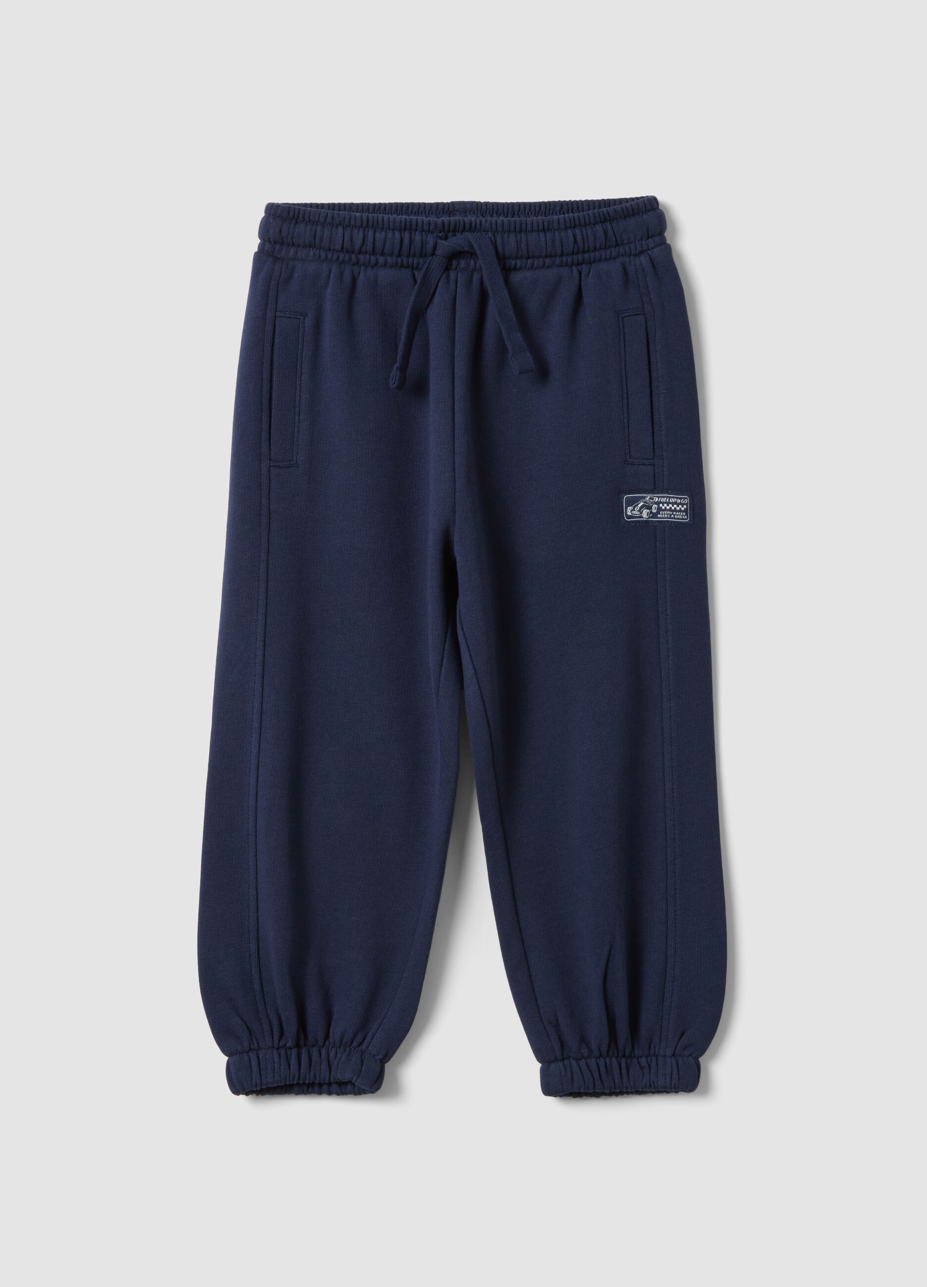 Blue joggers in pure organic cotton