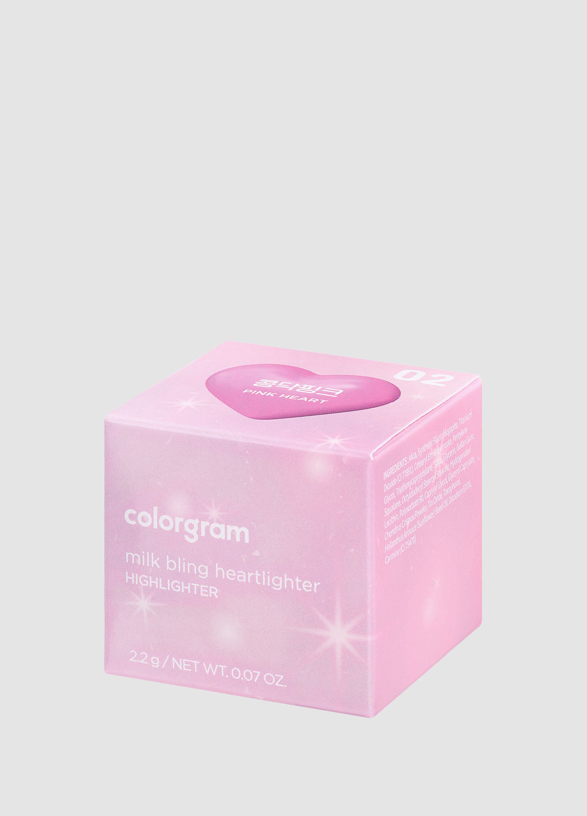 Milk Bling Heartlighter 02 Pink Heart 2.2G - Make-up coreano
