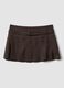 Brown pleated skirt in stretch viscose_0