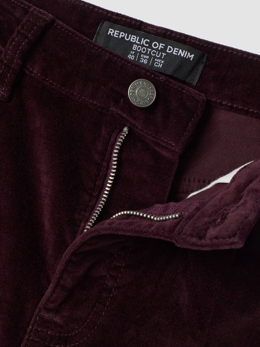 Red bootcut jeans in stretch cotton_1