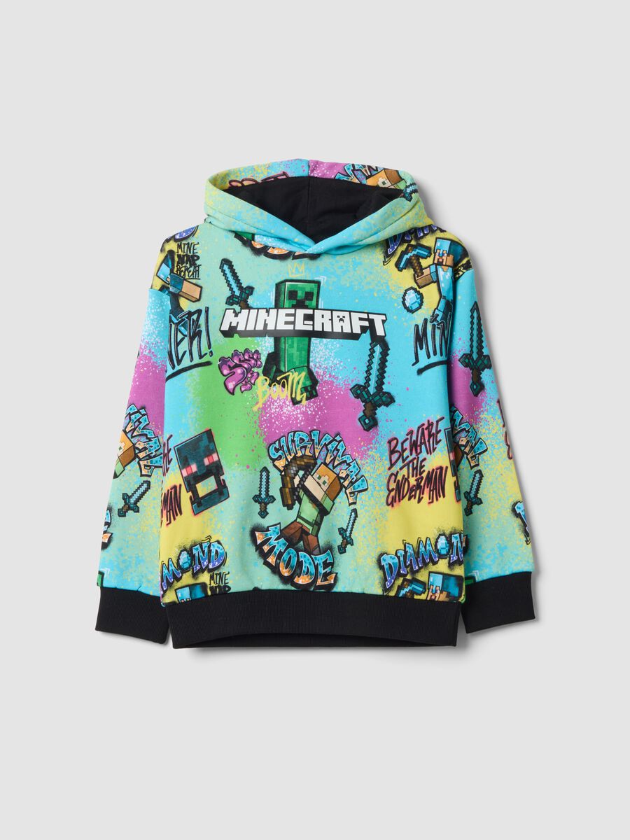 Multicolour cotton-blend hoodie with crew neck_0