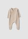 Beige baby sleepsuit with feet and wrap closure_0