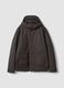 Brown pure cotton hooded jacket_0