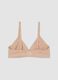 Beige organic cotton and stretch viscose triangle bra_6