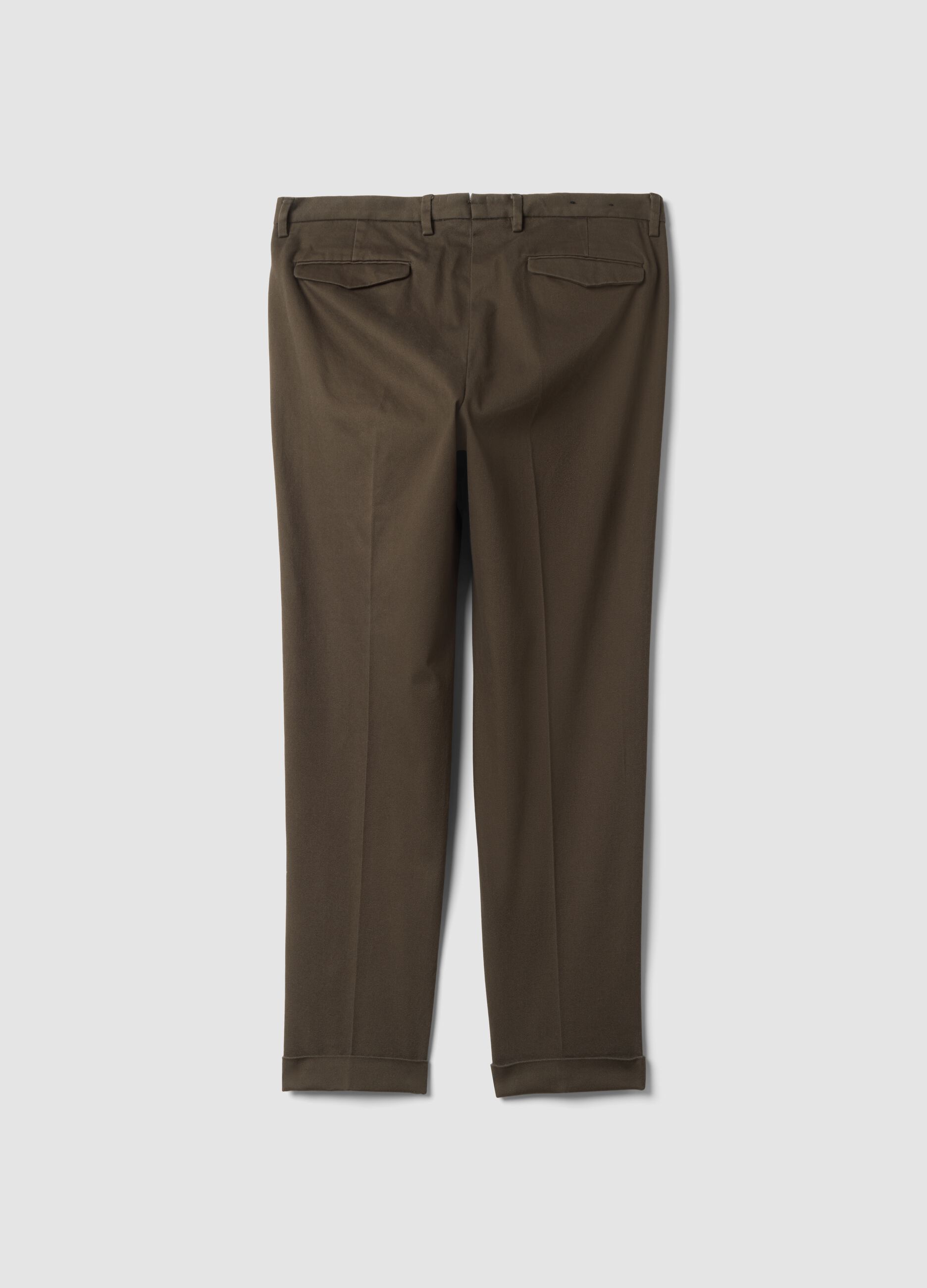 Men&rsquo;s brown stretch-cotton chinos, regular fit