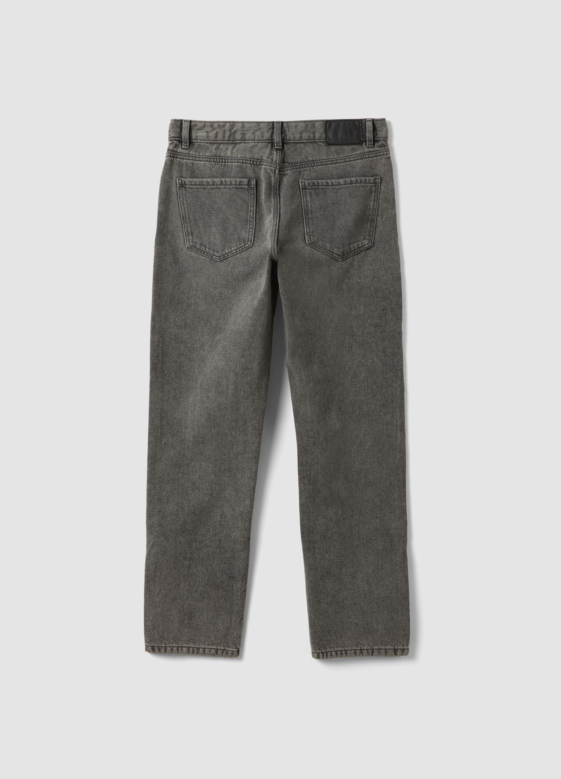 Grey regular-fit jeans in a cotton, lyocell and viscose blend
