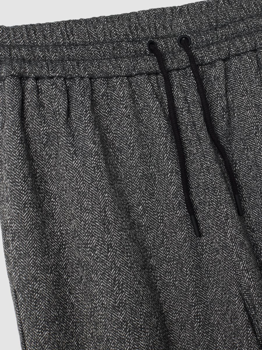 Jogger grigi in misto viscosa elasticizzata wide leg con fantasia_2