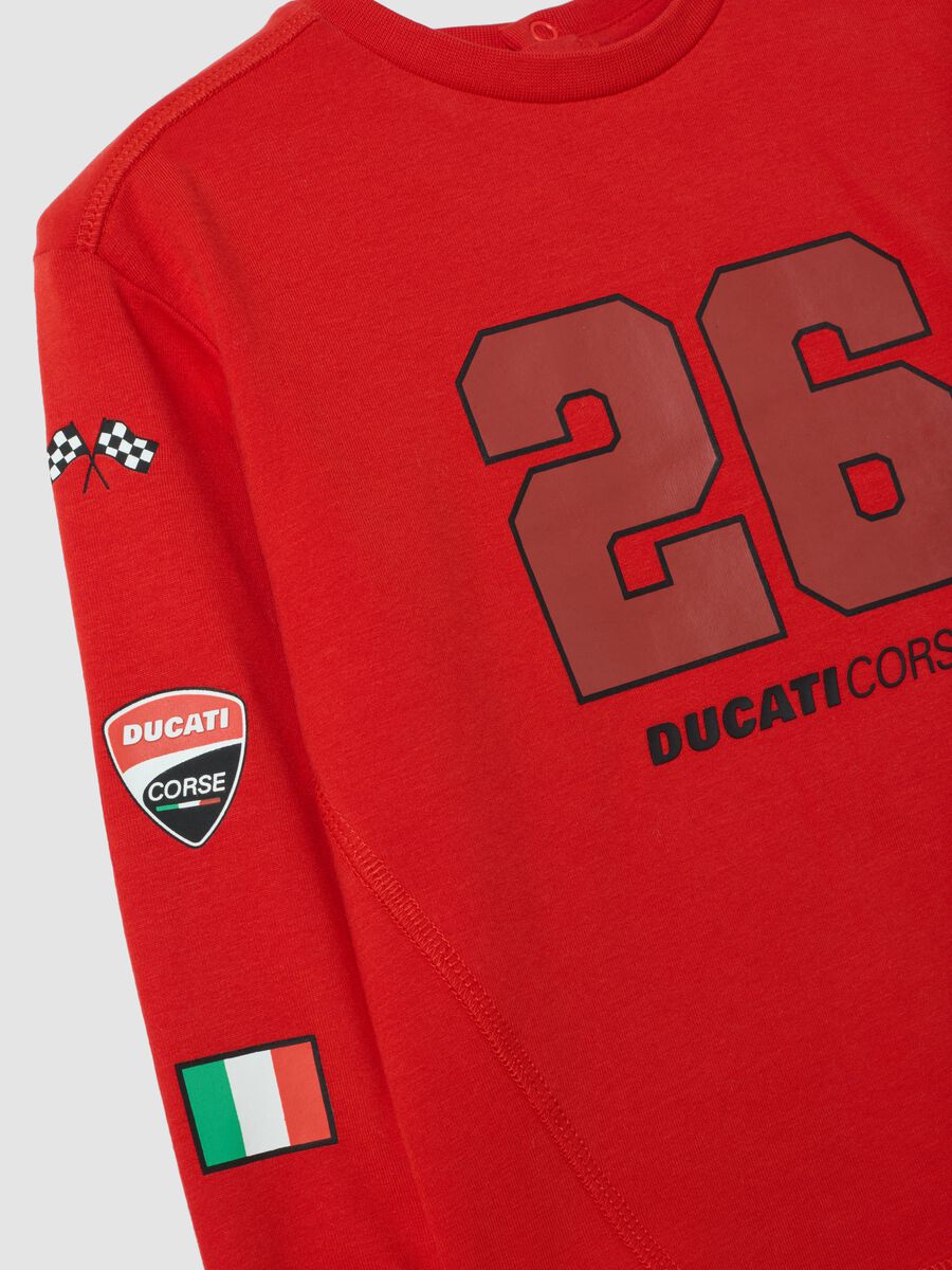 Red stretch cotton jersey T-shirt with Ducati print_2