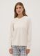 Pigiama beige in puro cotone organico con girocollo_1