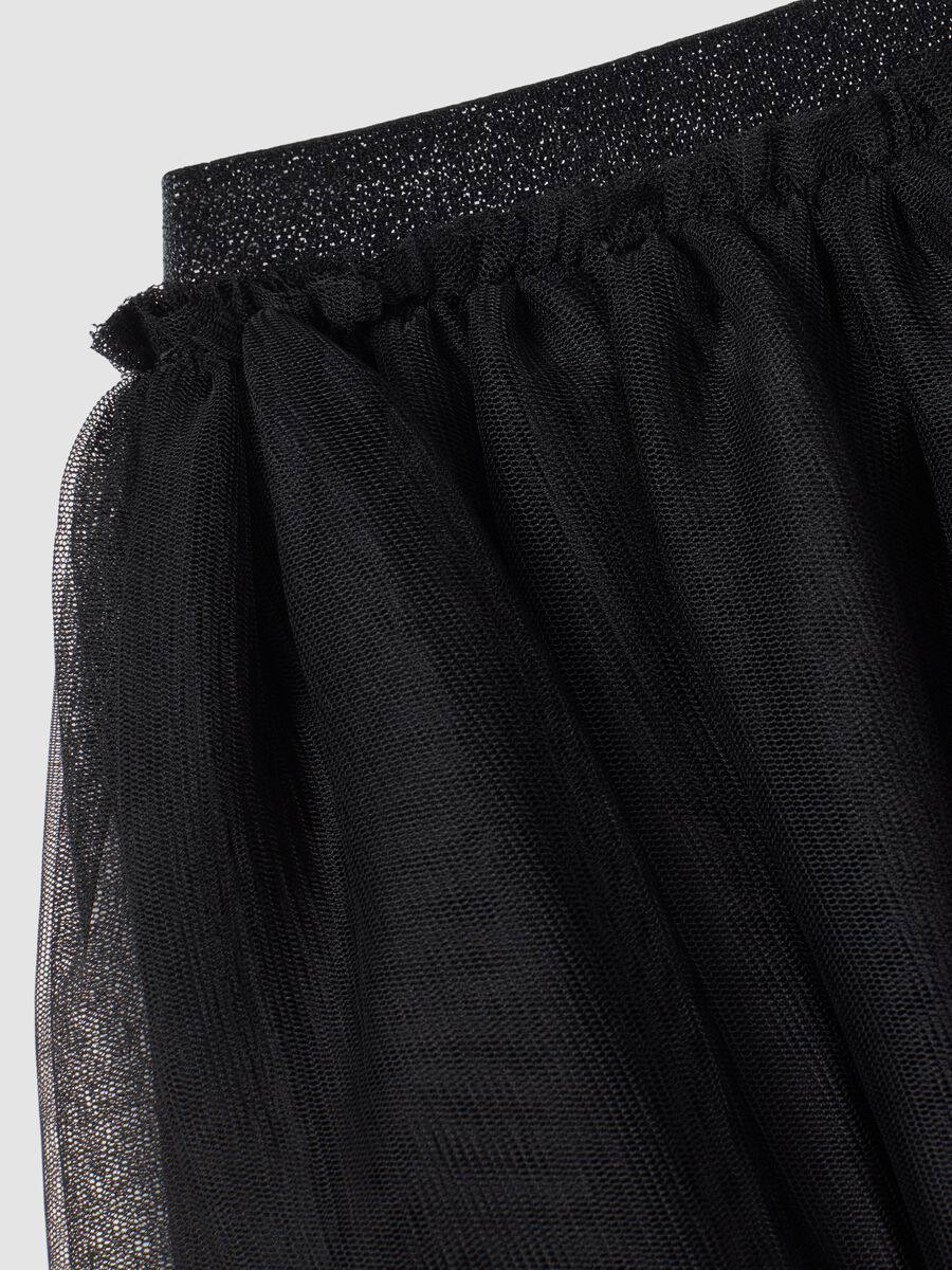 Black skirt with elasticated mesh waistband_7