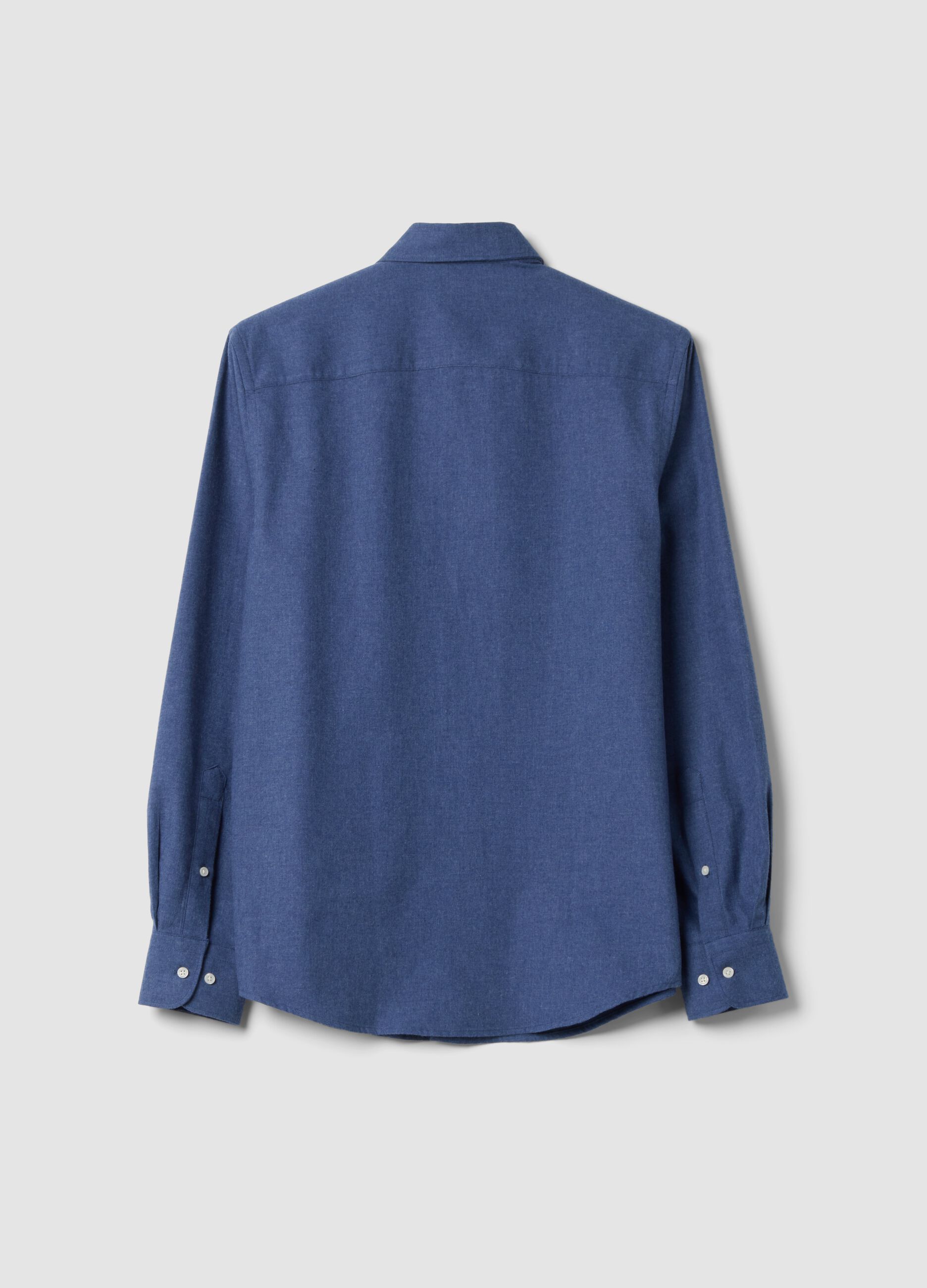 Light blue pure cotton twill shirt, regular fit
