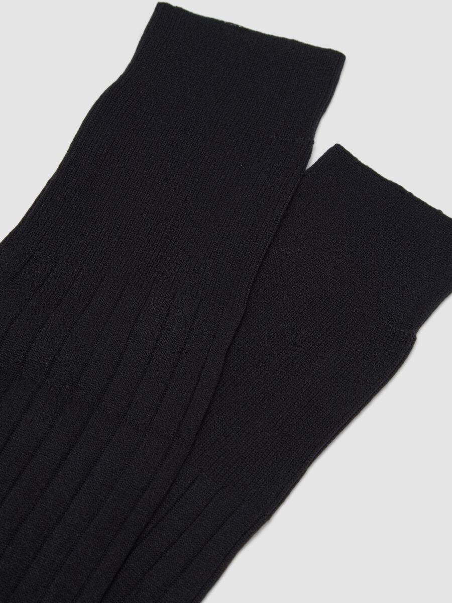 Two-pack of black long ribbed socks_1