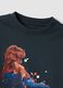 T-shirt blu notte in puro cotone con stampa_3