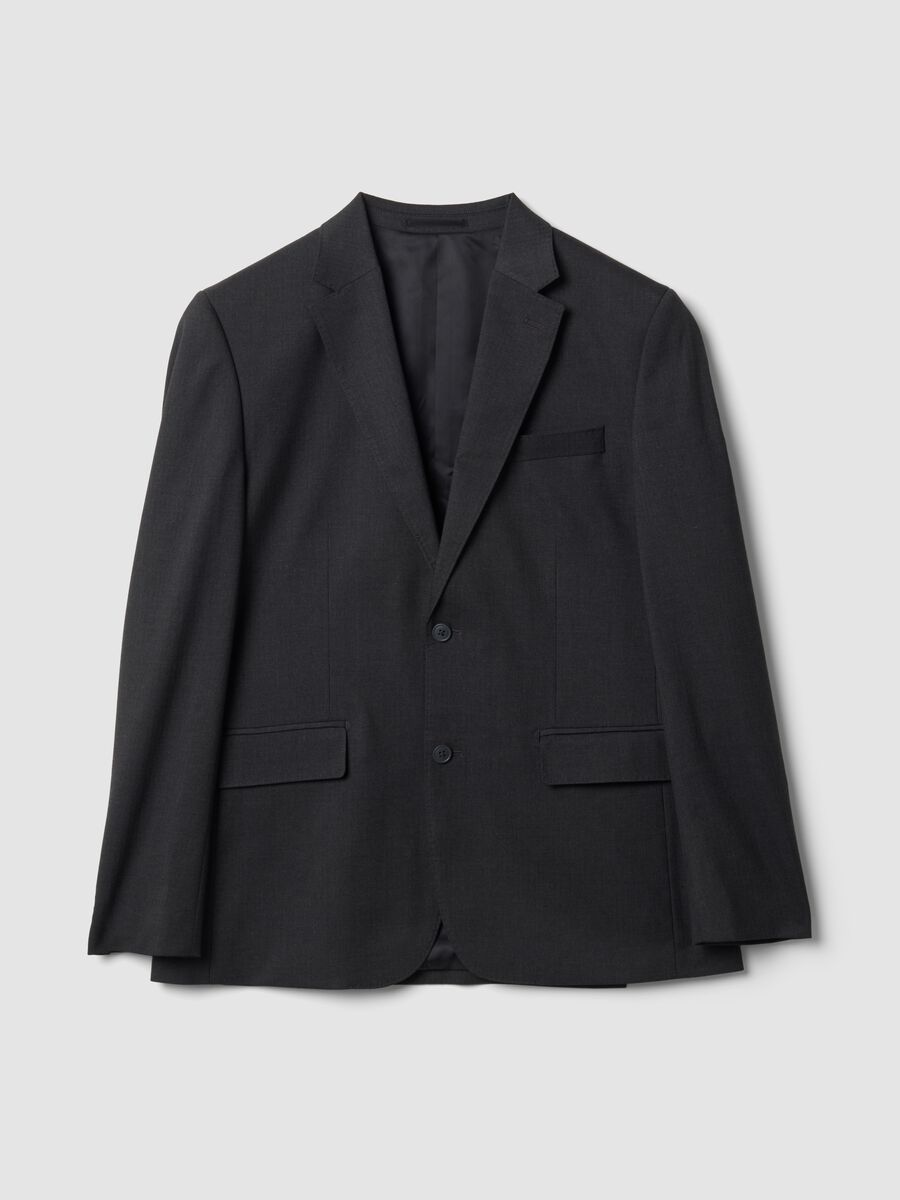 Blue stretch viscose blazer_0