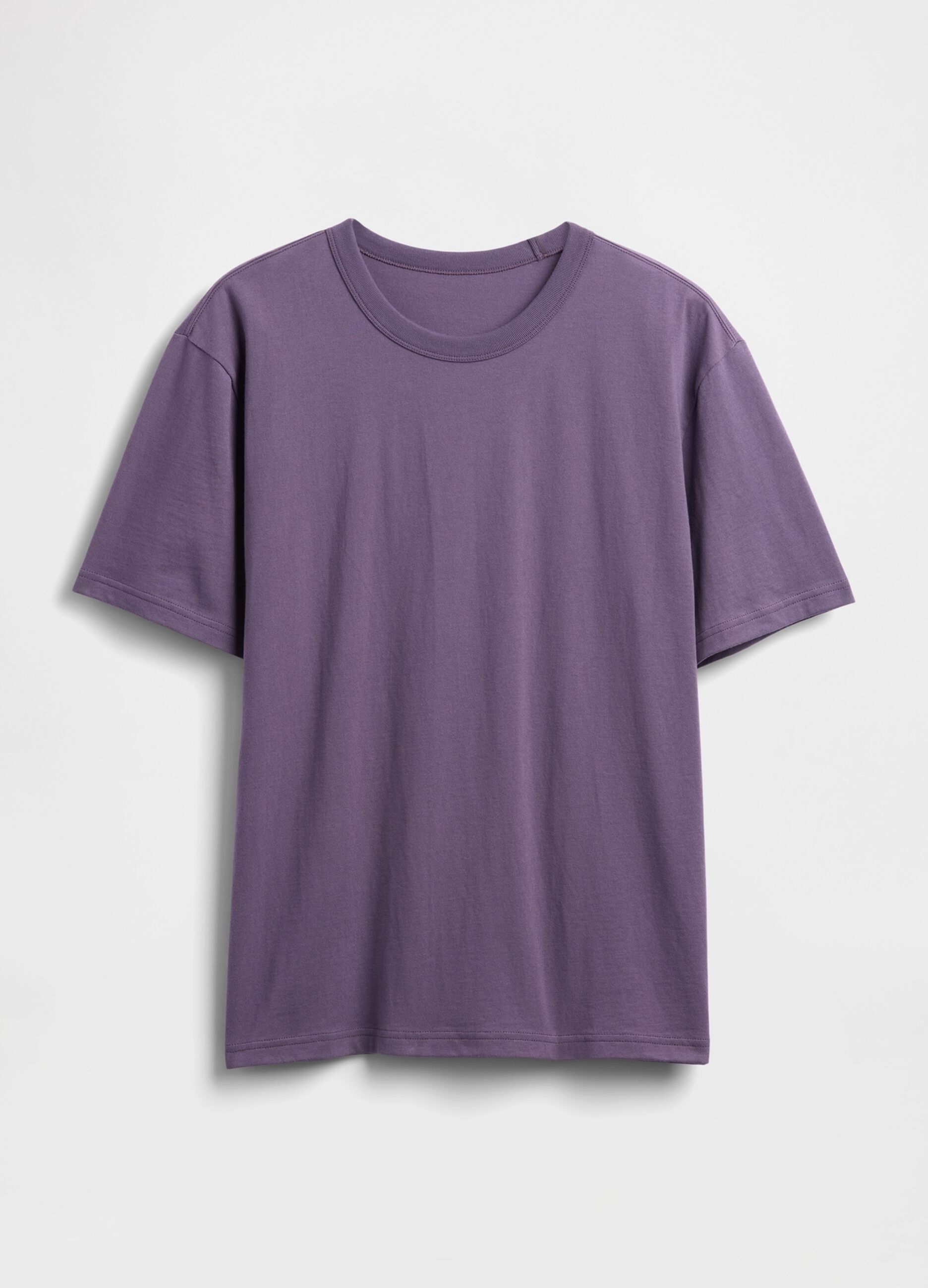 Purple short-sleeve cotton T-shirt