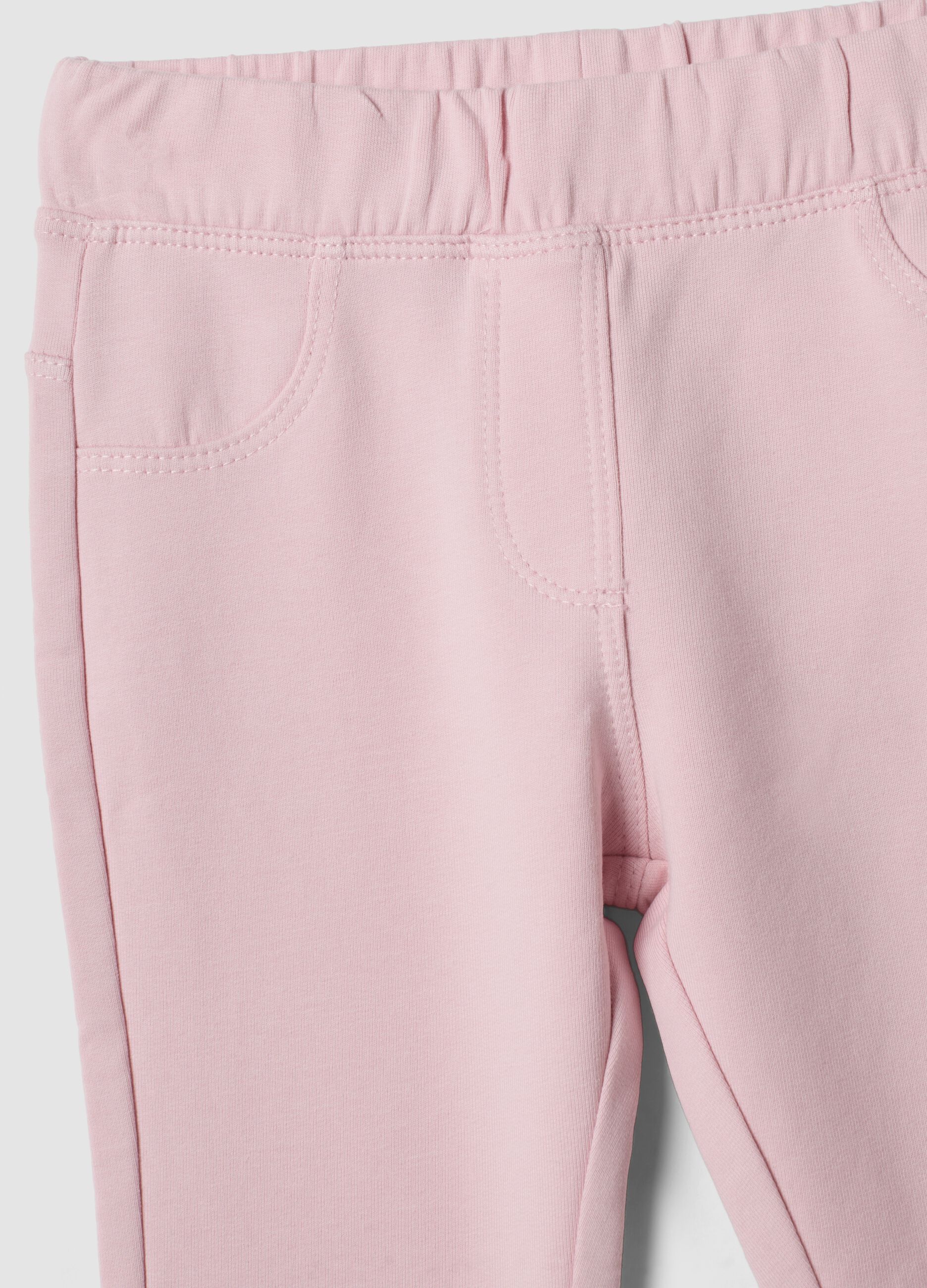 Pink organic stretch cotton trousers