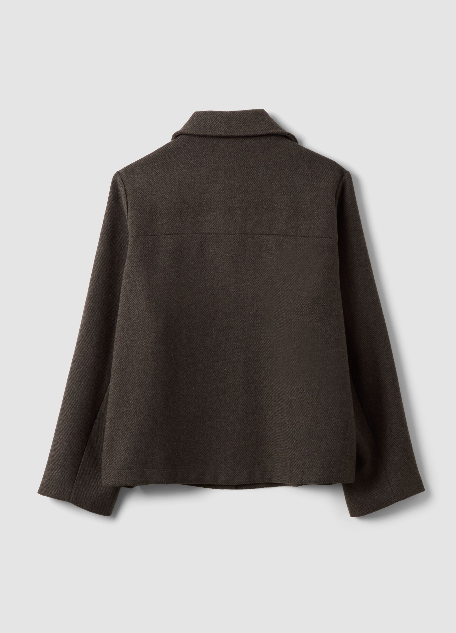 Brown wool and viscose-blend regular-fit blazer