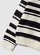 بلوزة بيضاء مخططة للبنات من مزيج القطن بياقة دائرية_3
