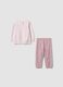 Pink organic cotton jersey pyjamas with long-sleeve top and trousers for baby girls and toddlers_1