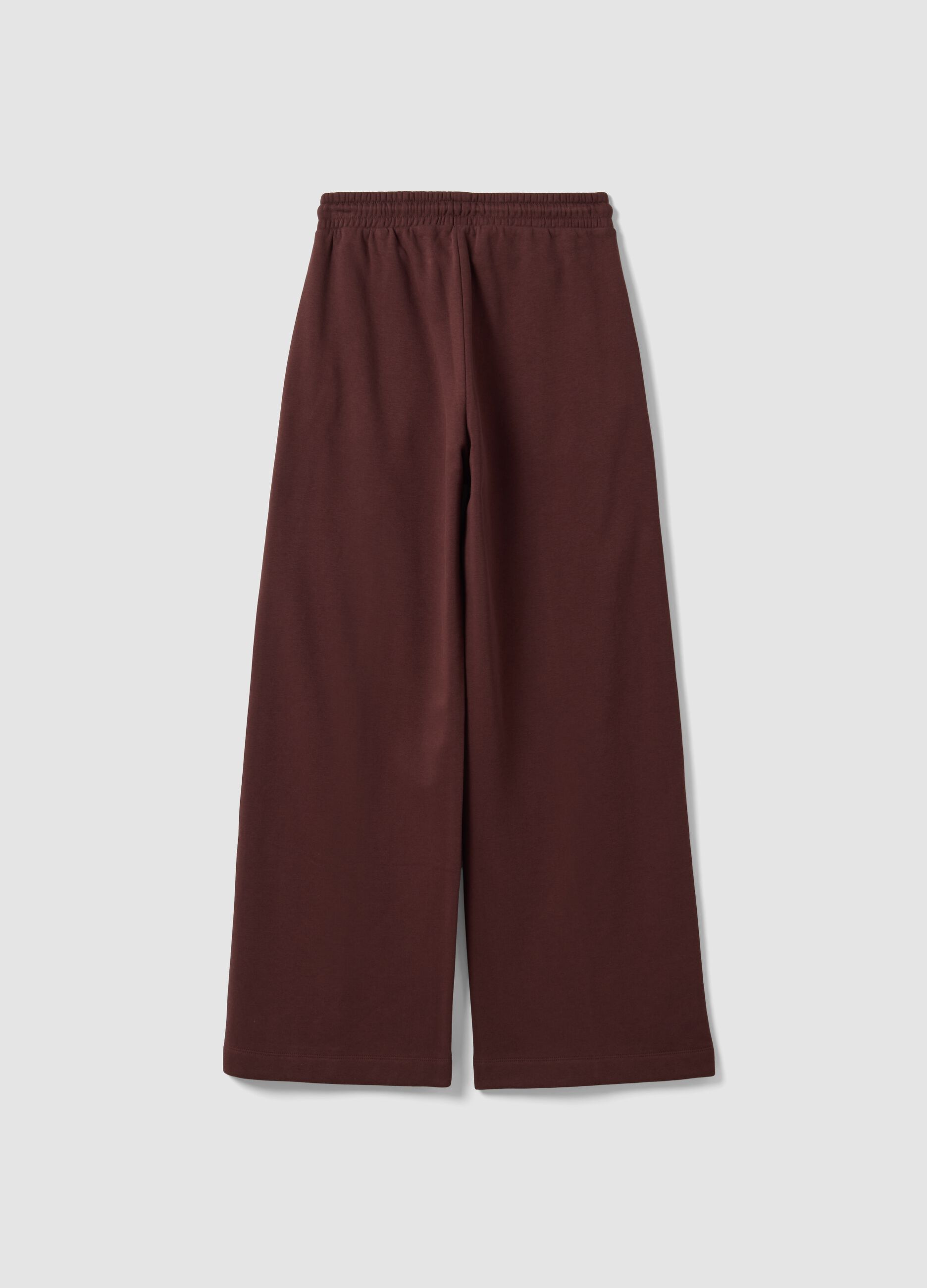 Brown cotton-blend straight-fit joggers