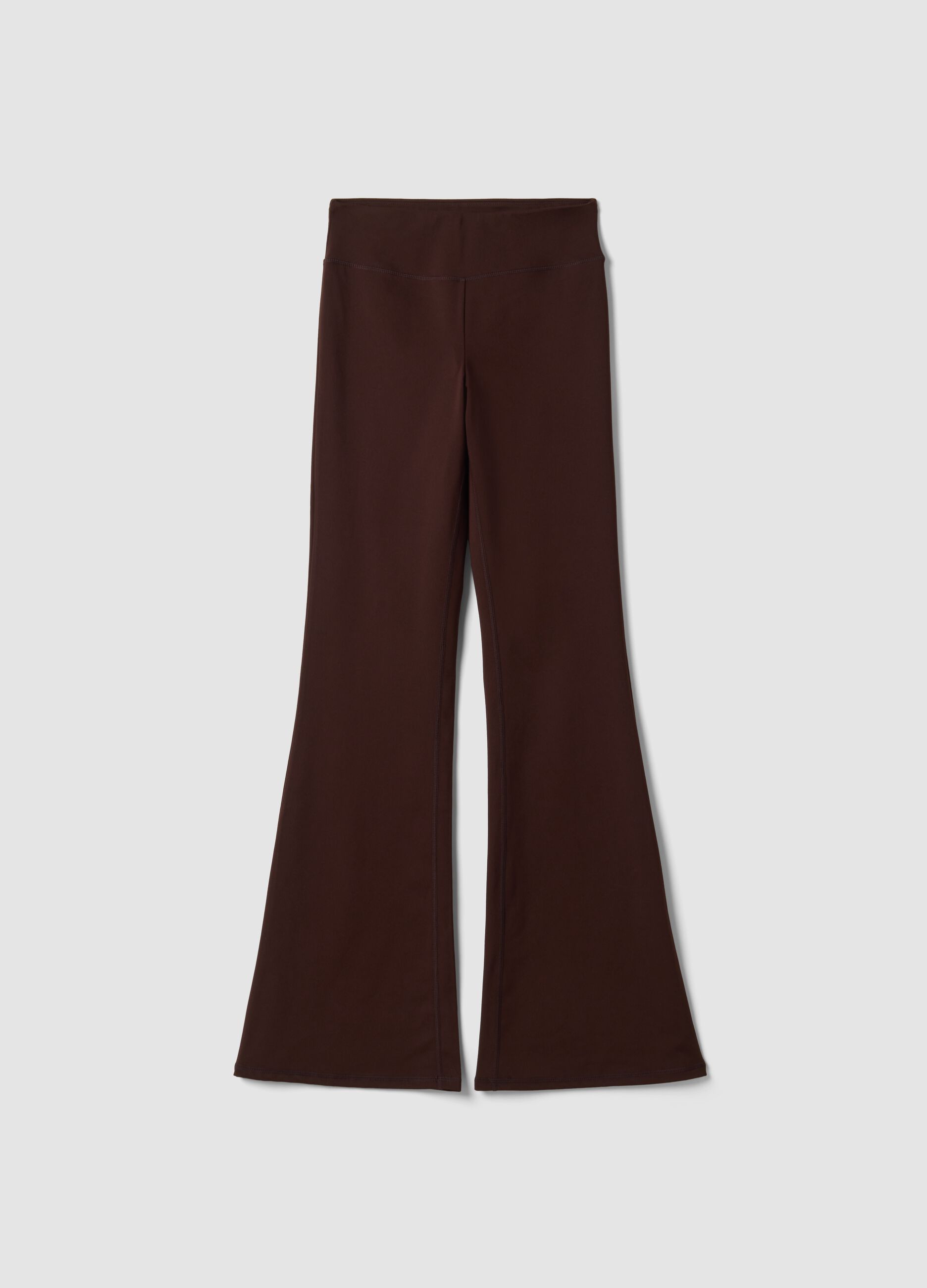 Brown flared leggings in breathable stretch fabric ALTAVIA STUDIO