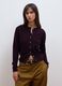 Cardigan viola in pura lana con girocollo e bottoni regular fit_0