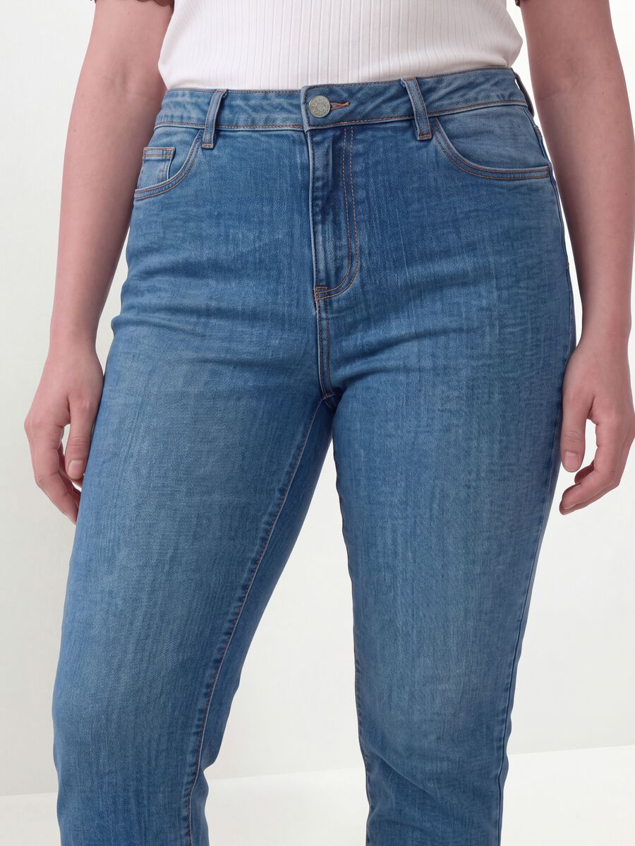 Blue denim slim-fit stretch cotton jeans_2