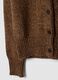 Cardigan marrone in misto lana con colletto polo_5
